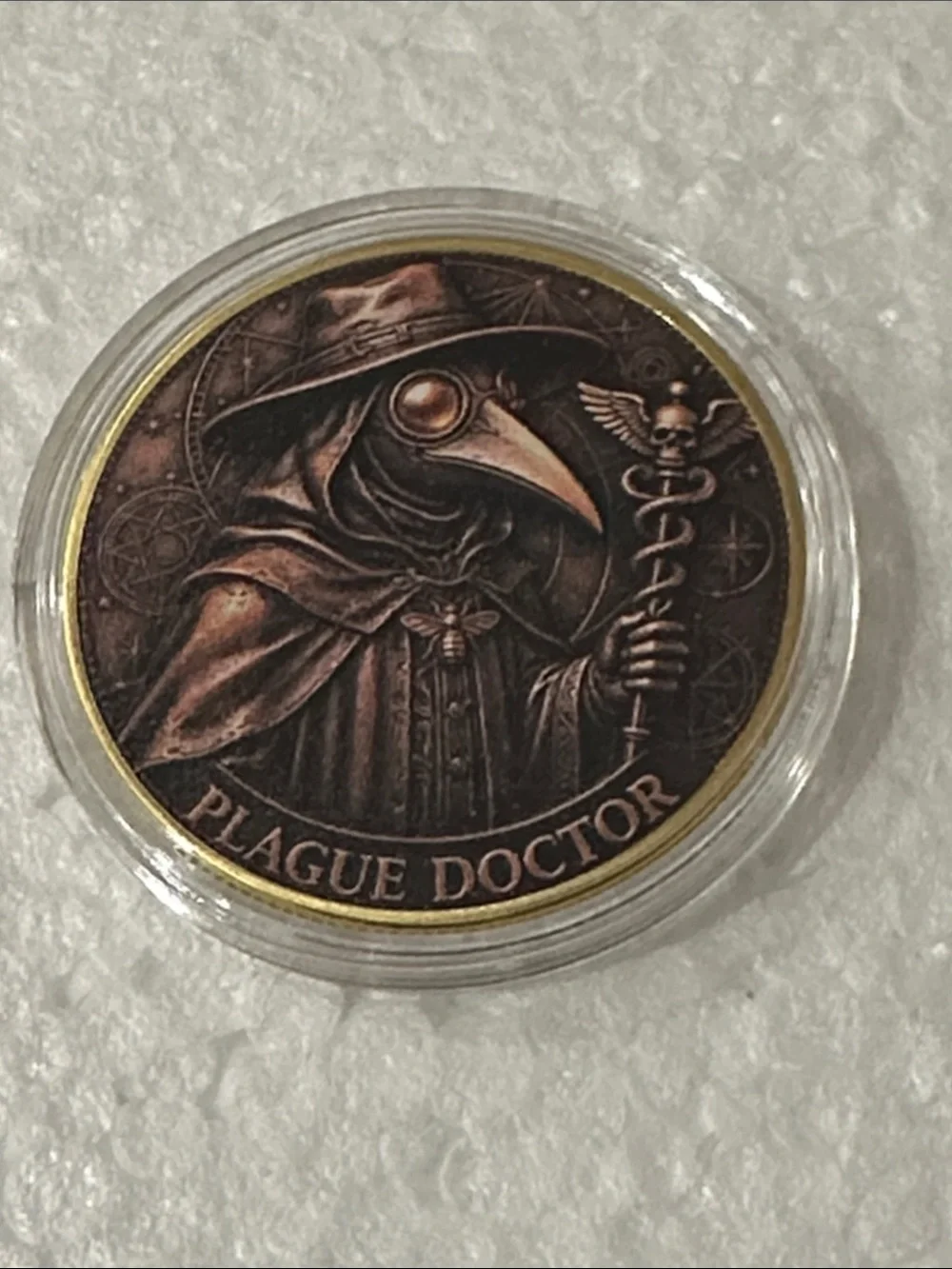 Plague Doctor Decorative Coin - Bronze Tone